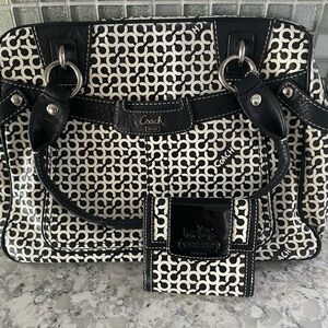 Coach Black and White Signature Bag